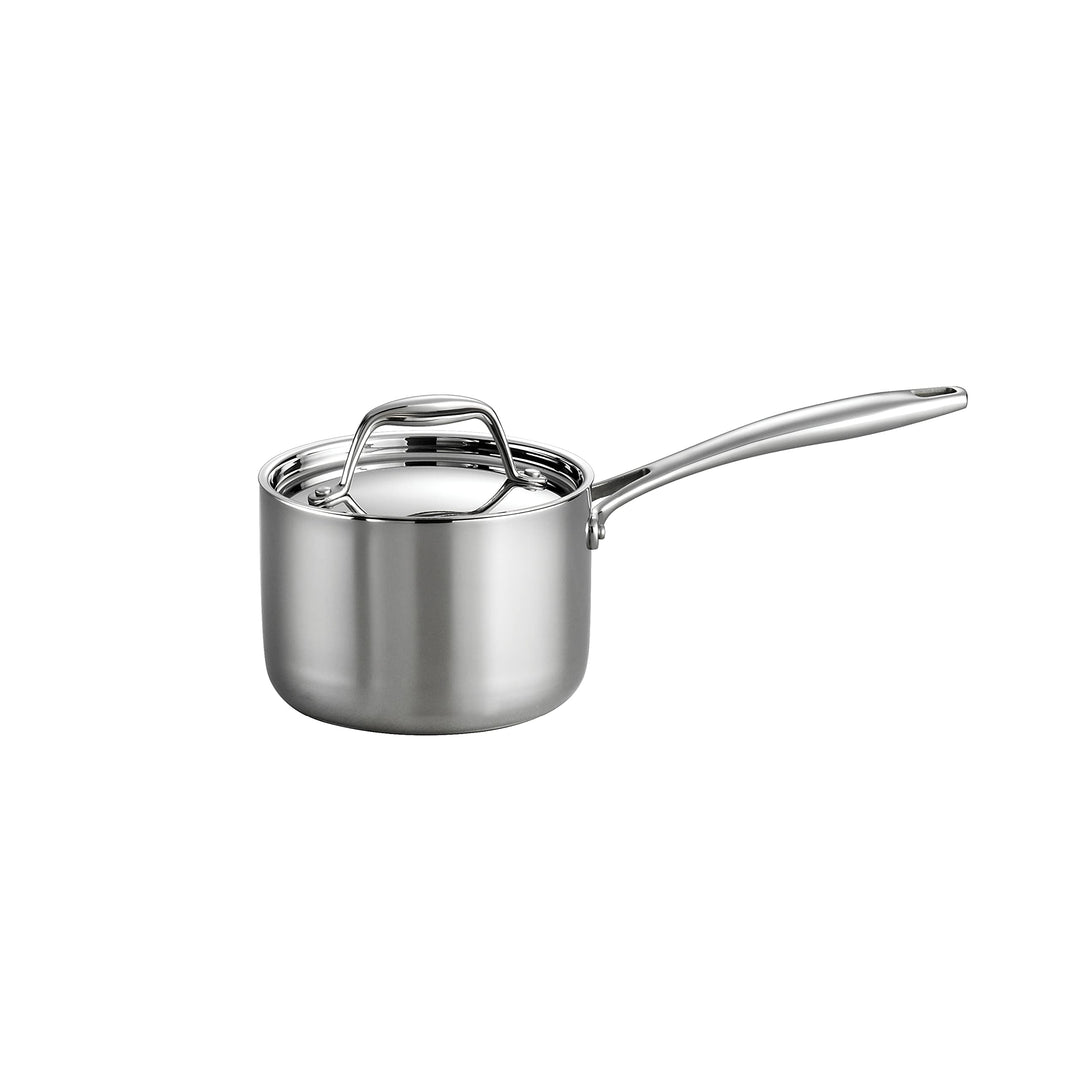Tramontina 80116/021DS Gourmet Stainless Steel Induction-Ready Tri-Ply Clad Covered Sauce Pan, 1.5-Q