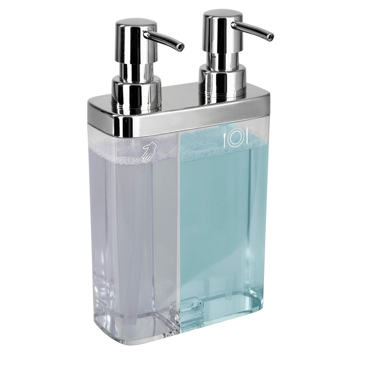 Kitchen Details Seifen- und Lotionspender für Bad und Küche, mit 2 Pumpen, transparent, Transparent