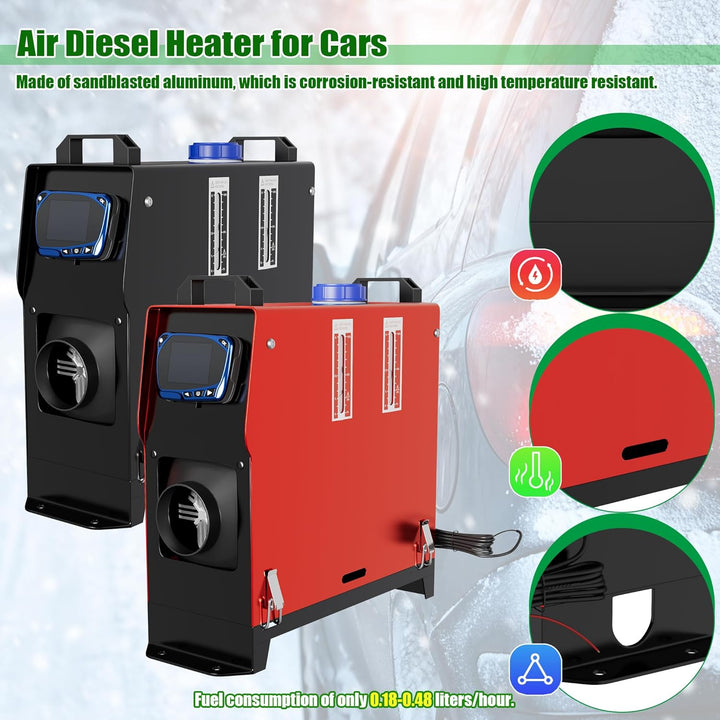 8KW Diesel Standheizung 12V Luft Dieselheizung mit Fernbedienung Air Diesel Heizung Set mit LCD Moni