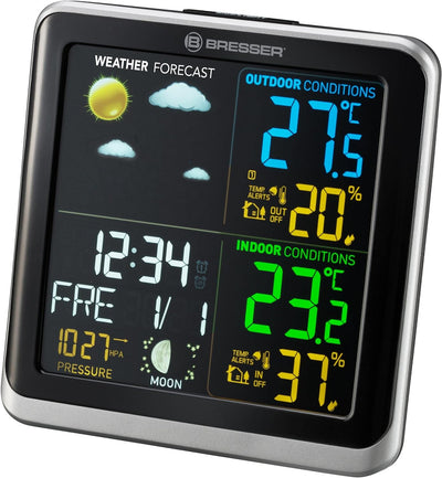 Bresser 7007201 Wetterstation Funk mit Aussensensor ClimaTemp TB Wetterstation mit LCD Farbdisplay u