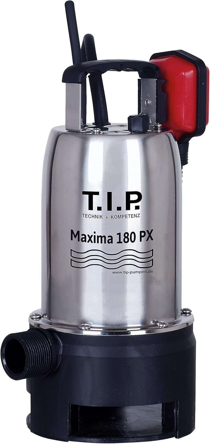 T.I.P. Schmutzwasser Tauchpumpe Edelstahl (10.500 l/h Fördermenge, 7 m Förderhöhe, 0,7 bar Druck, 50