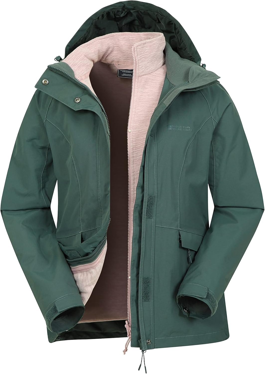 Mountain Warehouse Thunderstorm 3-in-1-Damenjacke – Regenjacke, wasserdichte Aussenschicht, verstell