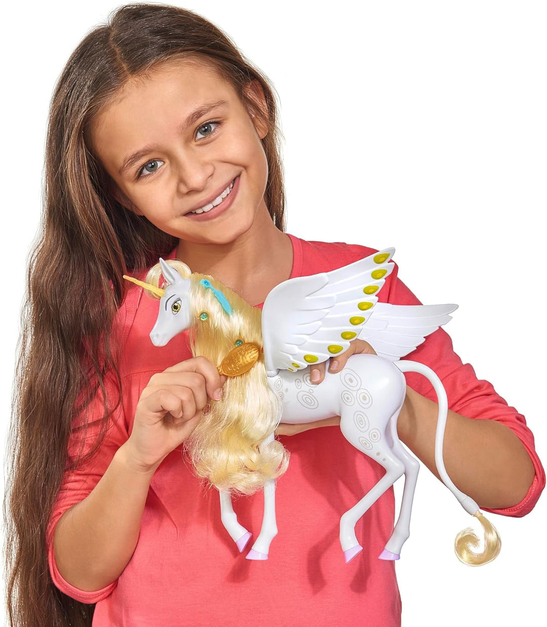 Simba 109480093 - Mia and Me Einhorn Onchao, mit beweglichen Flügeln, Haarclips, Bürste zum Frisiere