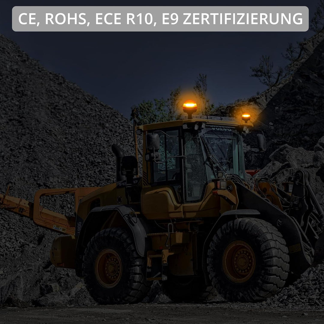 Justech 2x 24LEDs Rundumleuchte Amber Rundumkennleuchte Blinkleuchte Bernstein Drehblitzleuchte mit