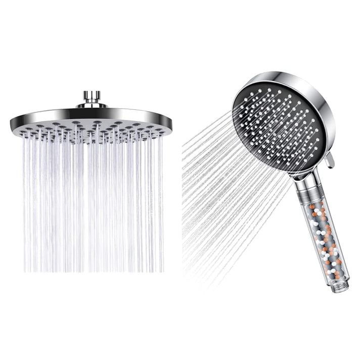 AiQInu 8 Zoll Runder Duschkopf Regendusche, Durchmesser 20cm &amp; Duschkopf Wassersparend 7,5L/Min,YEAU