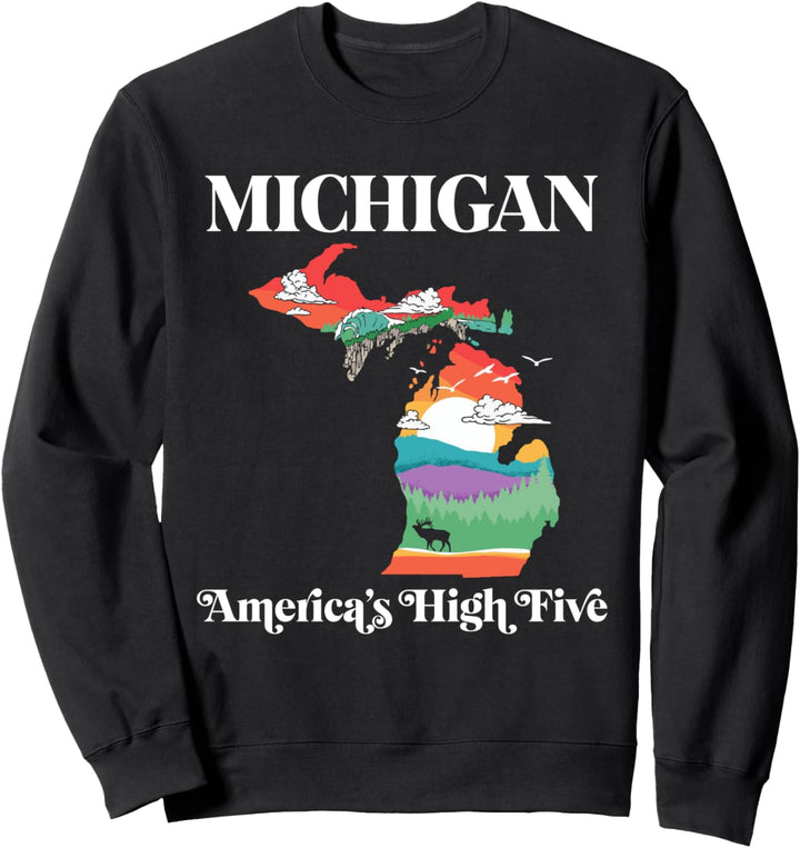 Michigan Outside - America's High Five Vintage Nature Sweatshirt