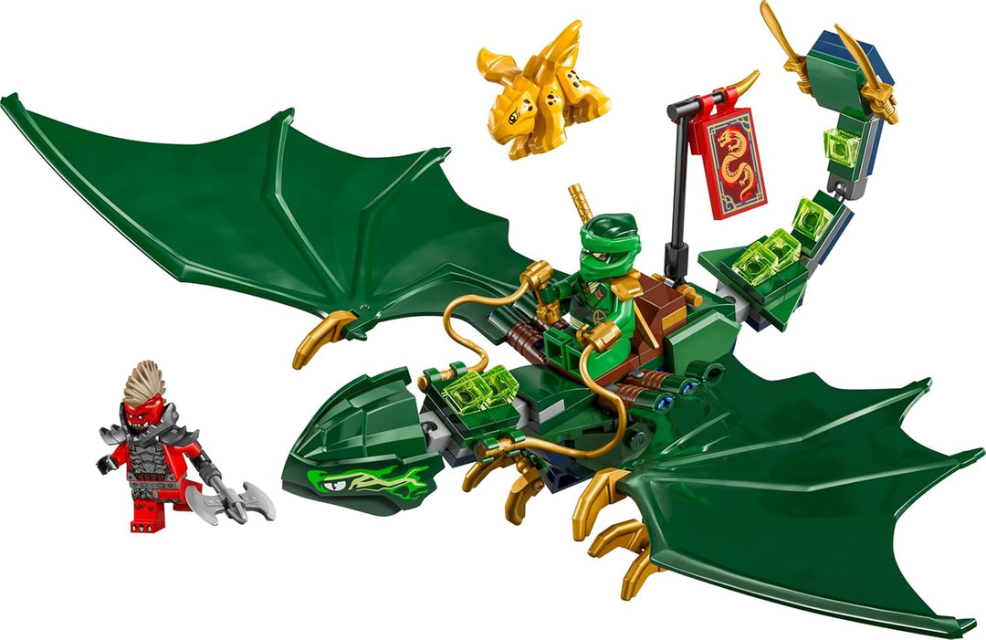 LEGO NINJAGO Lloyds grüner Walddrache - Spielzeug Drache mit 2 Minifiguren - Drachenfigur mit bewegl