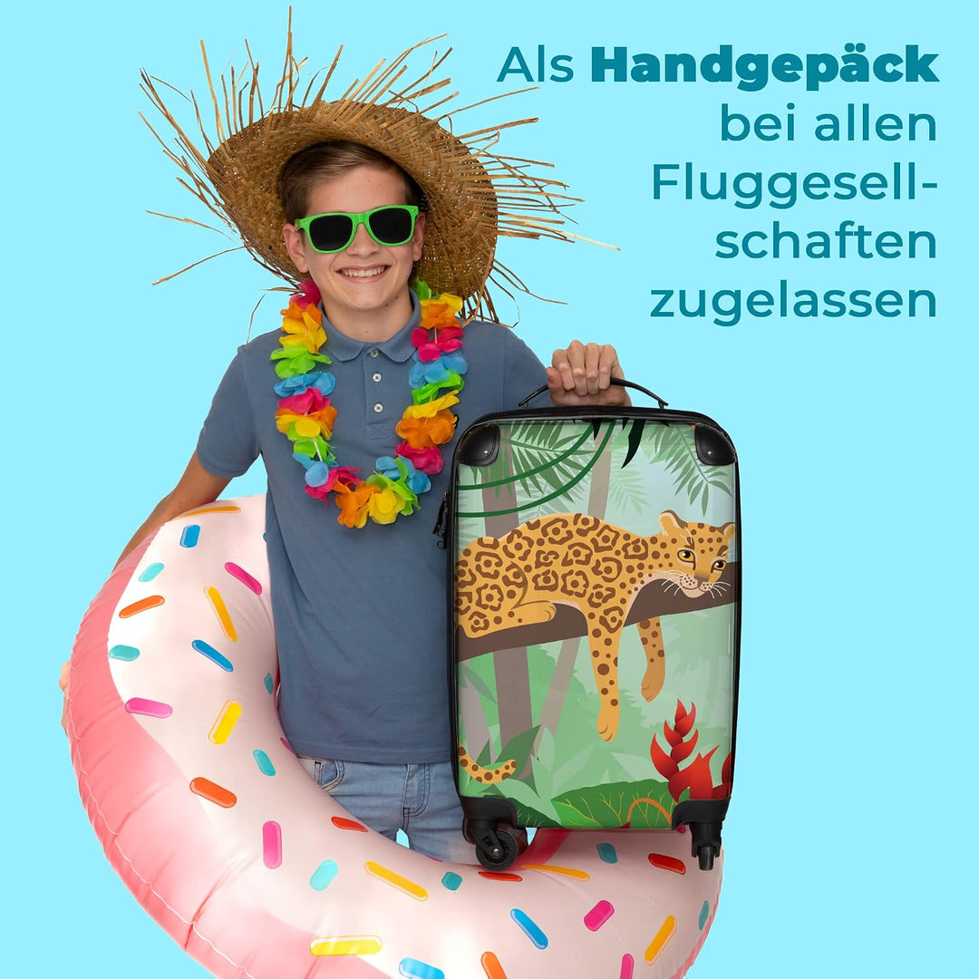 NoBoringSuitcases.com® Koffer Handgepäck Trolley Rollkoffer Kleine Reisekoffer mit 4 Rollen - Dschun