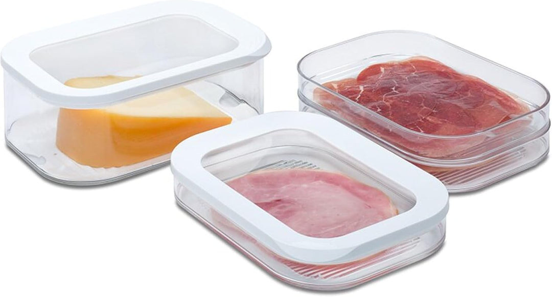 Mepal | Vorratsbehälter Wurstwaren Modula 3-lagig | Kühlschrank - Vorratsbox mit Deckel | Geeignet z