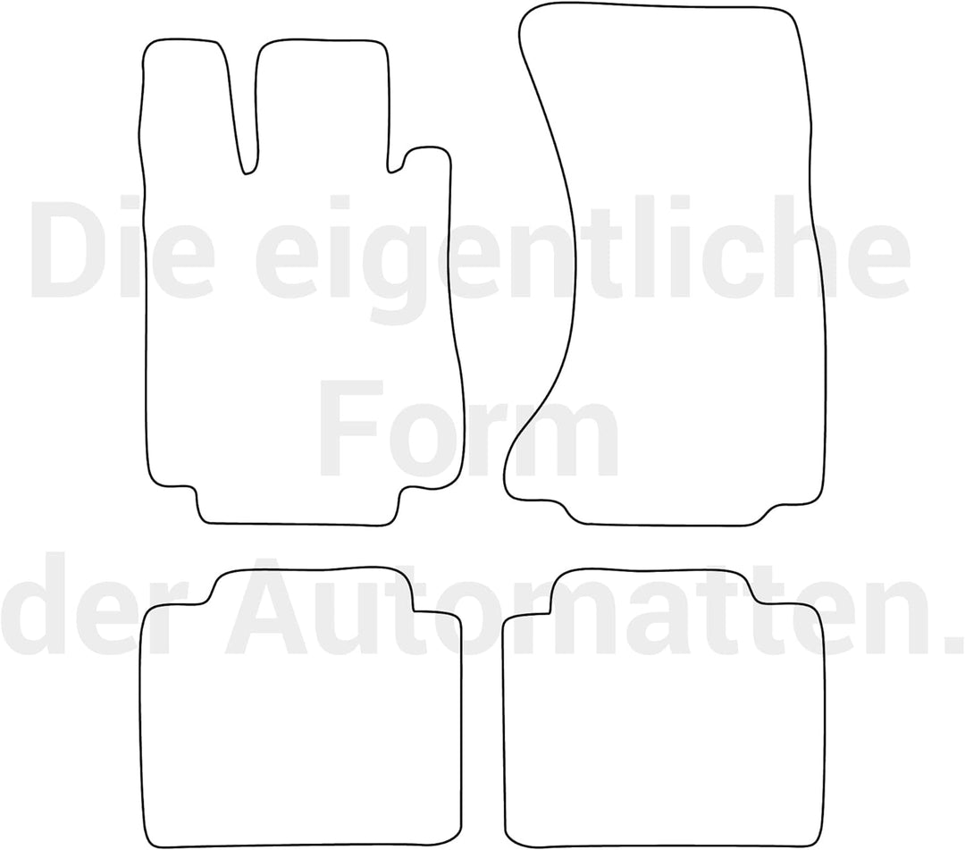 moto-MOLTICO Fussmatten Auto Velours Autoteppiche Schwarz Automatten Set 4-teilig passend für Merced