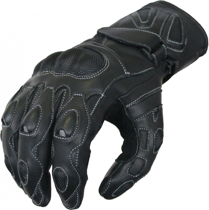 German Wear Motorradhandschuhe Motorrad Biker Lederhandschuhe Schwarz 8=m, 8=m