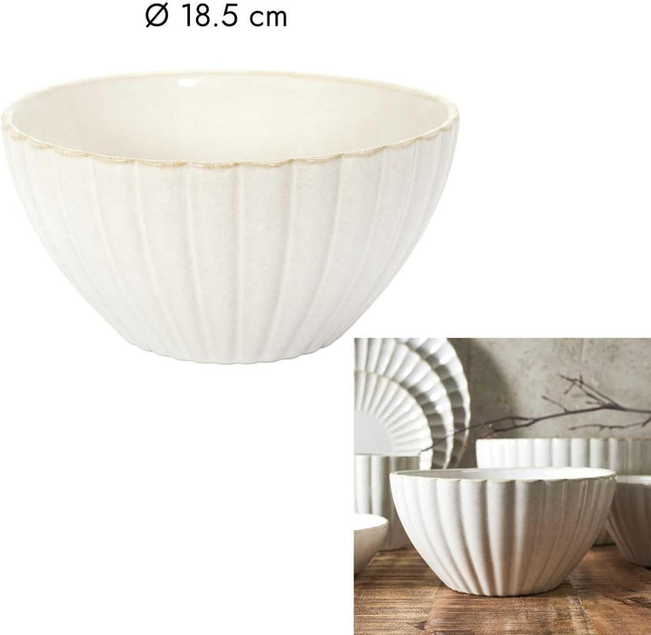 HOME DECO FACTORY, KA0411, Elegant Ceramic Salad Bowl, ideal for Salads and Fruit, Refined Design an