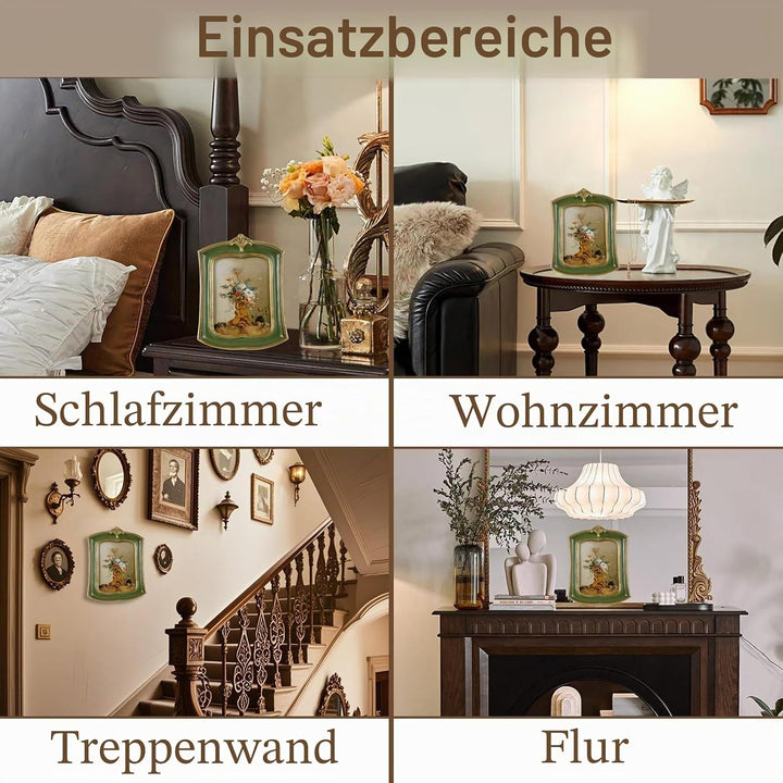 Kangce Vintage Bilderrahmen 10,2 x 15,2 cm, antiker kunstvoller Fotorahmen, Tisch- und Wandbehang, a