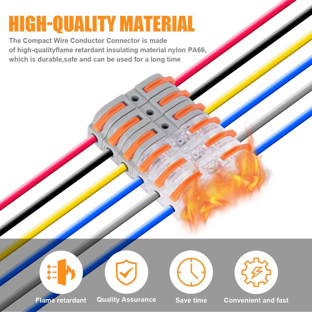 Flintronic Kabelverbinder, Verbindungsklemmen, 80 Stück SPL-1 Klemme mit Betätigungshebel, Leiter ,