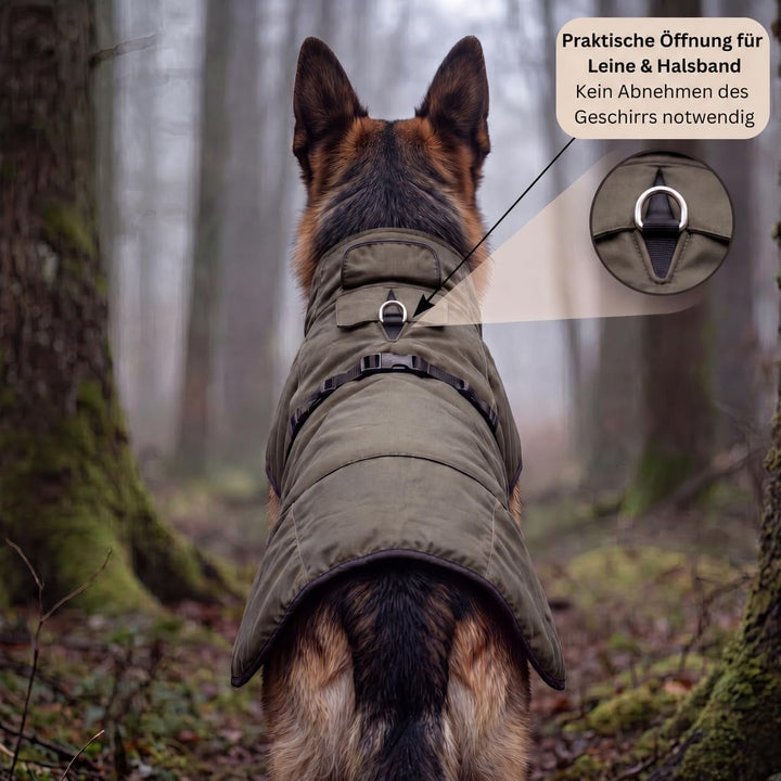 Regenmantel Hund wasserdicht mit Fleece-Futter – Hundemantel wasserdicht - Hundemantel warm - Regenm