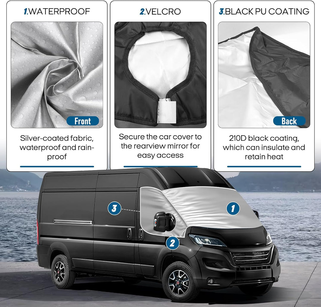 MaxAwe für FIAT Ducato 2006-2024 Auto Windschutzscheiben Abdeckung, Wasserdicht Sonnenschutz Frontsc
