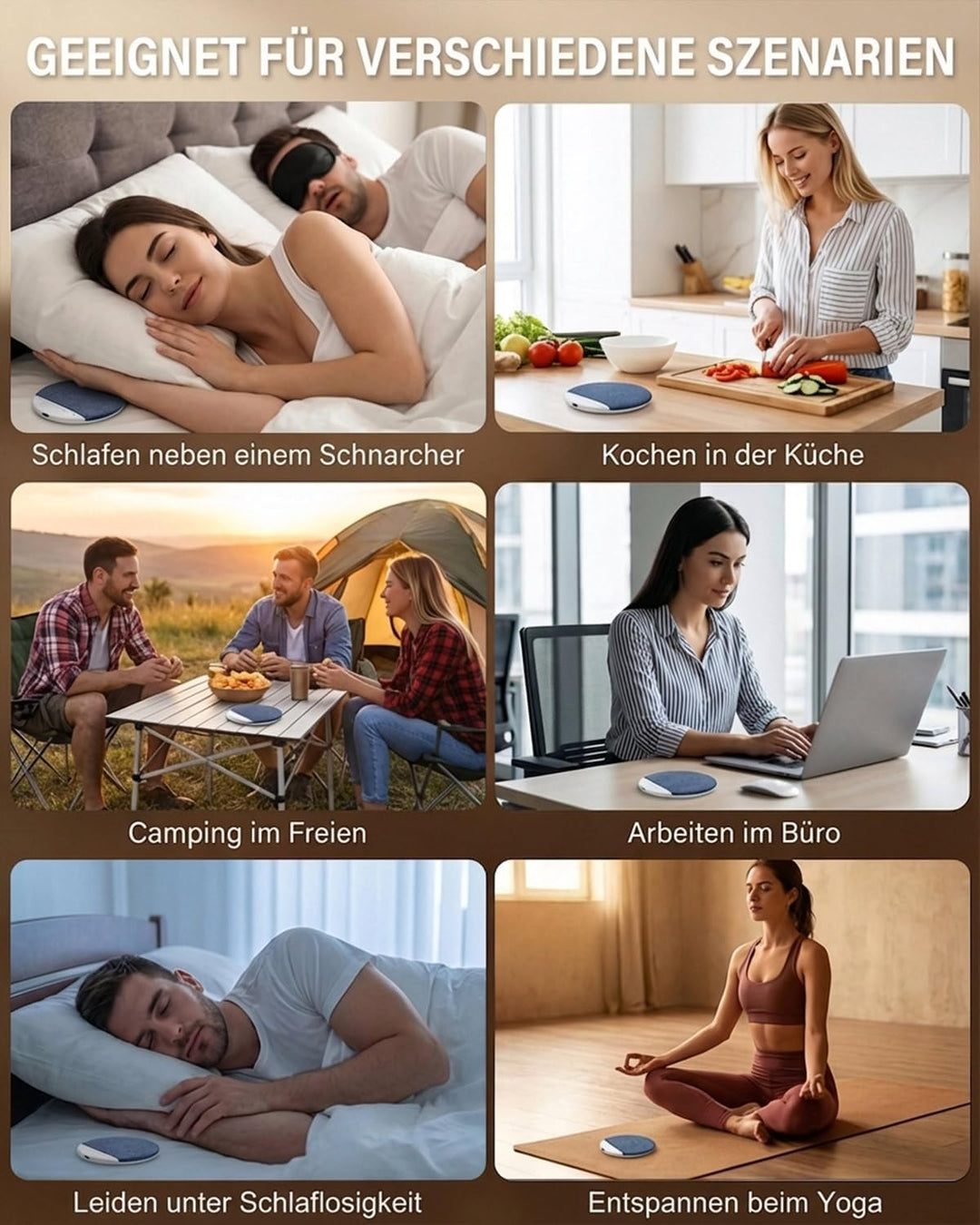 MOXTOYU Kissenlautsprecher Bluetooth, Tragbarer Mini-Lautsprecher mit BT 5.4, Weissem Rauschen & Tim