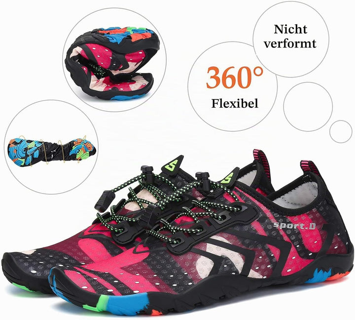SAGUARO Badeschuhe für Herren Damen - 7/9 Drainagelöcher Schnelltrocknende rutschfest, Gr 35-48 37 E