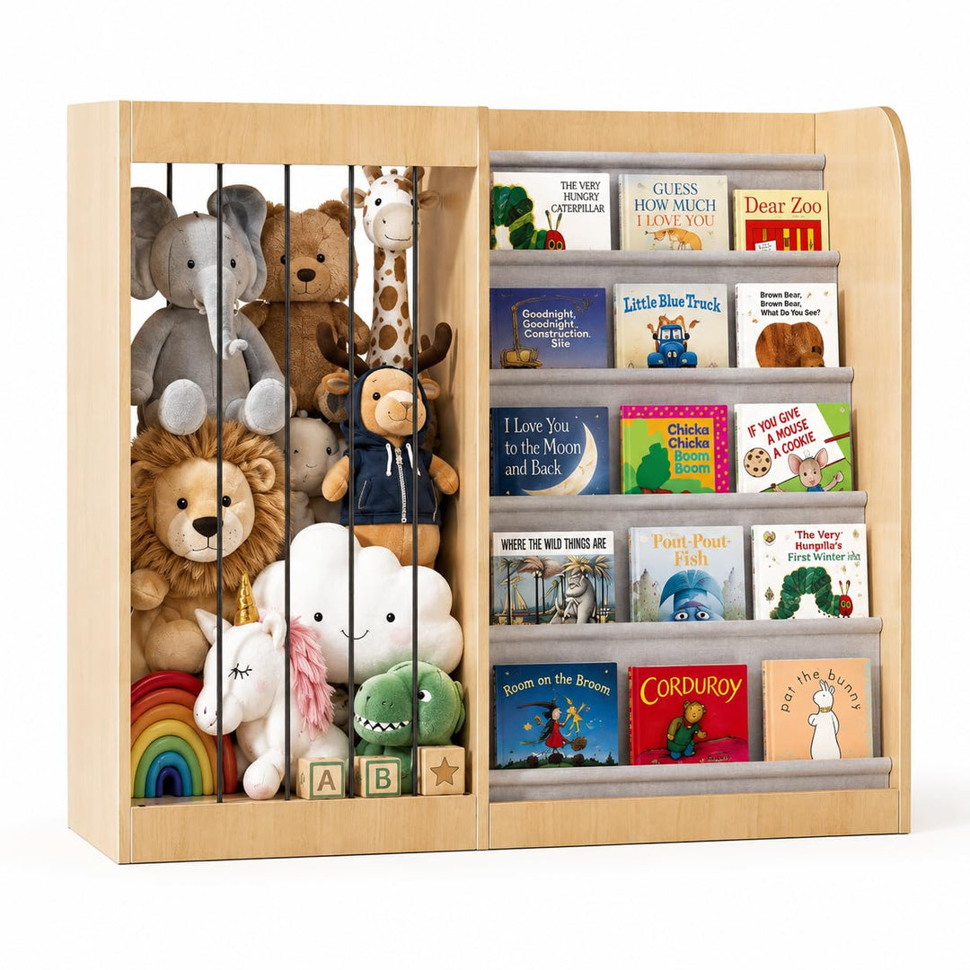 NACHES Kinder Bücherregal Spielzeugregal Kuscheltier Aufbewahrung Kinderregal Spielzeug-Organizer fü