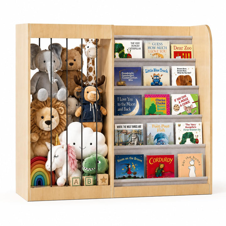 NACHES Kinder Bücherregal Spielzeugregal Kuscheltier Aufbewahrung Kinderregal Spielzeug-Organizer fü