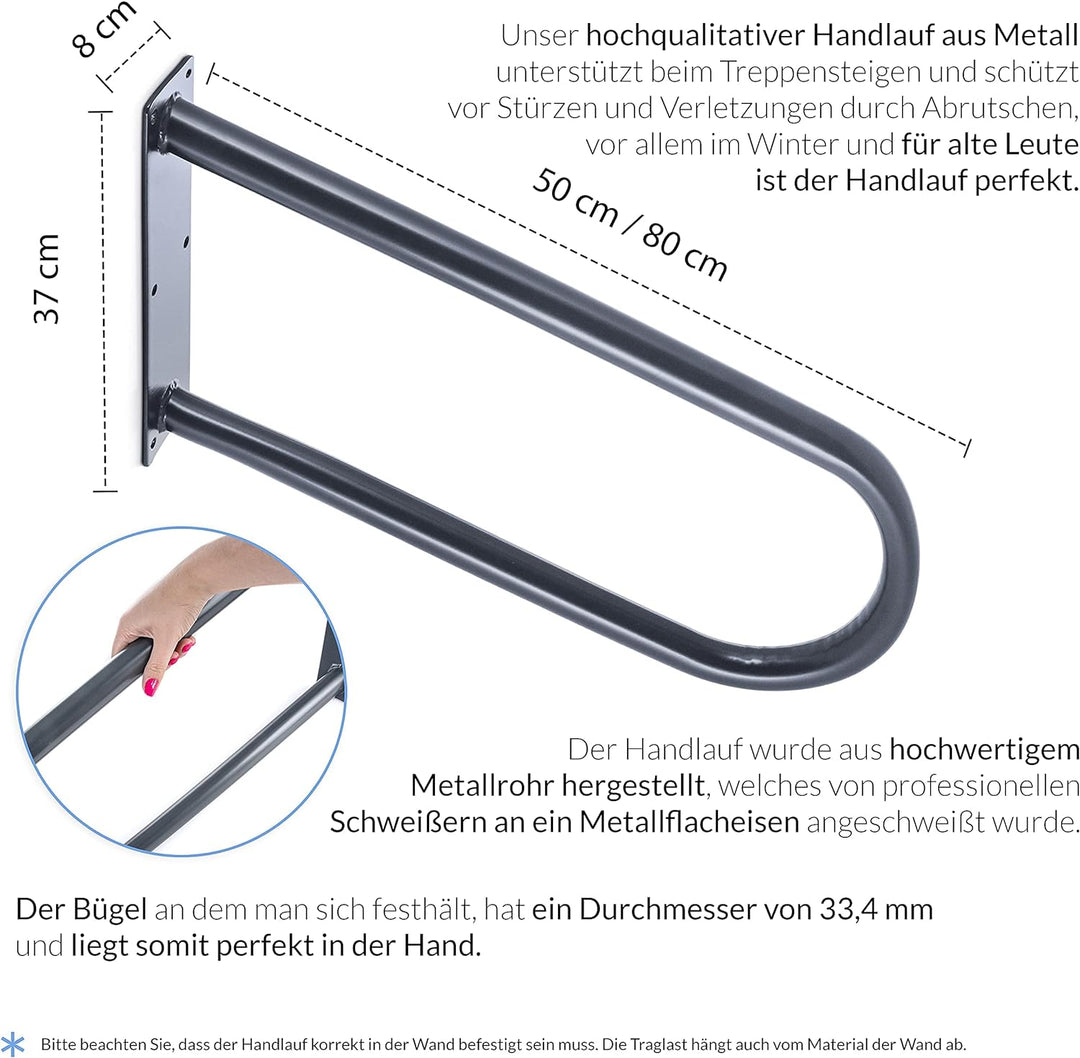 Metall-Handlauf Handlaufbügel Haltebügel Treppenbügel Haltegriff Stützgriff - für Treppen Treppenhau