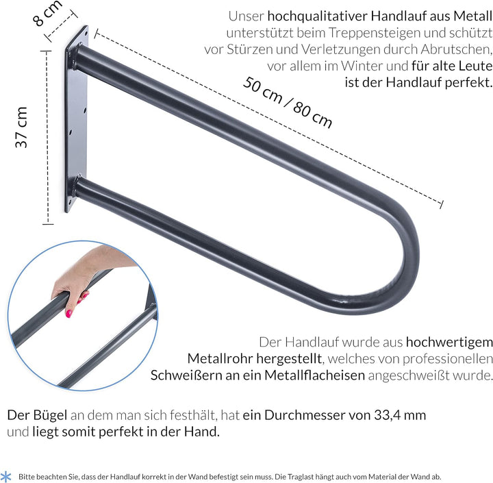 Metall-Handlauf Handlaufbügel Haltebügel Treppenbügel Haltegriff Stützgriff - für Treppen Treppenhau