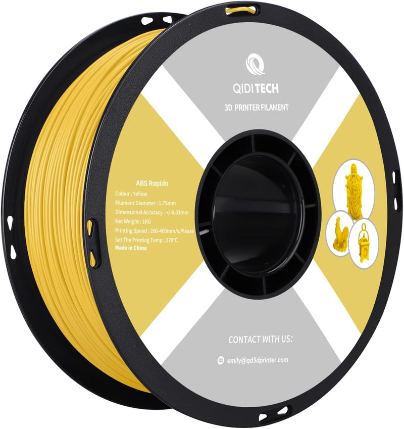 QIDI TECH ABS Rapido Filament 1.75mm, 3D Drucker Filament ABS 1kg Spule (2.2lbs), geeignet für Hochg