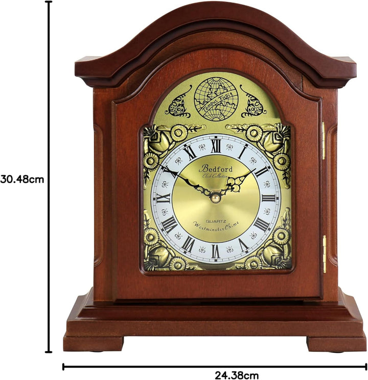 Bedford Clock Collection Redwood Kaminuhr mit Glockenspiel