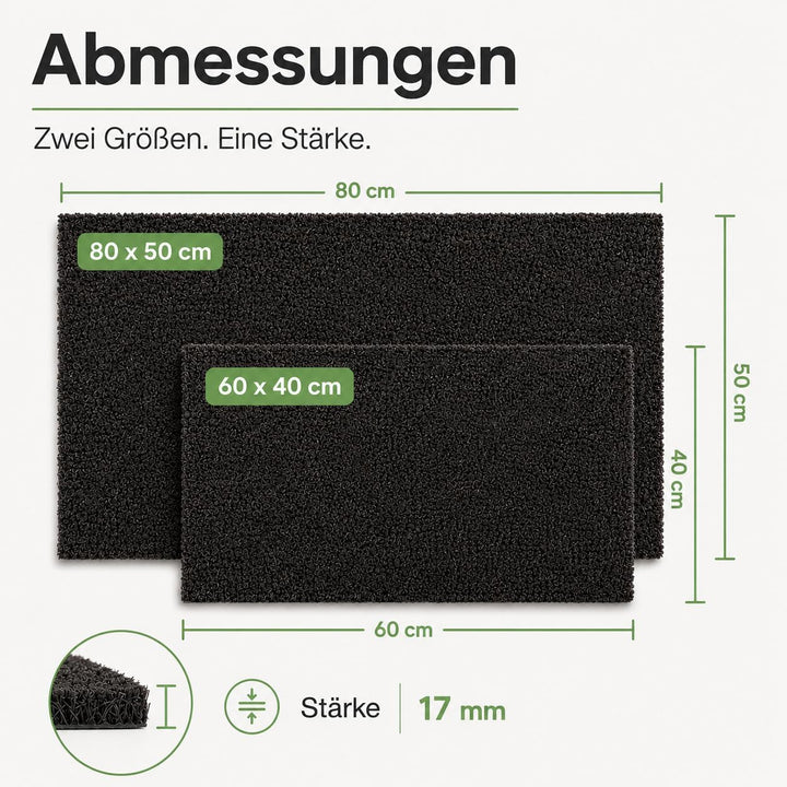 Entrando Fussmatte aus Kokos - optimale Türmatte für den Aussenbereich - rutschfest, wetterfest, für