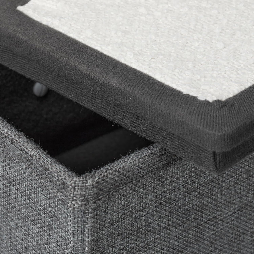 Relaxdays Hundetreppe, 3 Stufen, mit Stauraum, Hunde & Katzen, HxBxT: 39 x 40 x 49 cm, Faltbare Tier