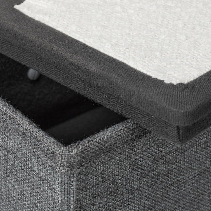 Relaxdays Hundetreppe, 3 Stufen, mit Stauraum, Hunde & Katzen, HxBxT: 39 x 40 x 49 cm, Faltbare Tier