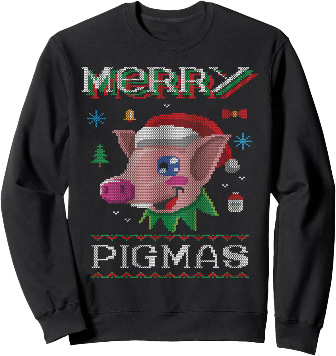 Merry Pigmas Weihnachten Schwein Ugly Christmas Sweater Fun Sweatshirt