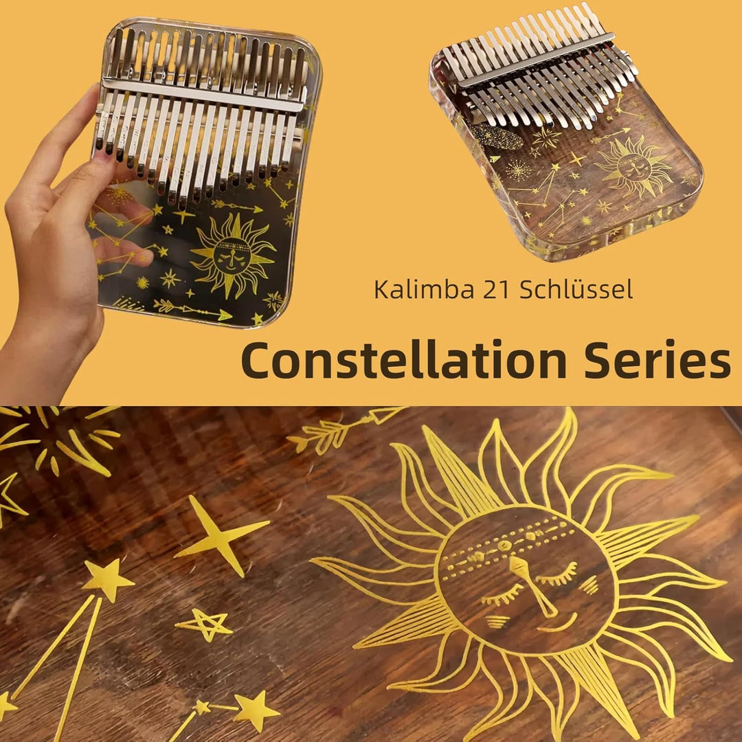 Kalimba 21 Schlüssel, Crystal Fingerklaviere，Professionelle Daumenklavier Carlimba, Mbira Instrument