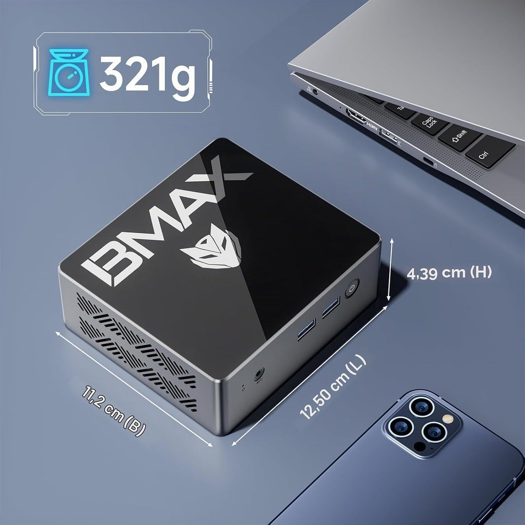 BMAX Mini PC N95(bis zu 3,4GHz) 16GB DDR4 RAM 512GB Intel 12. Gen B4 Kleiner PC, HDMI 4K@60 3-Bildsc