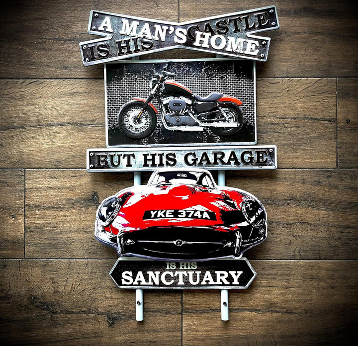 DiiliHiiri Retro Schild 79x47 cm Garage Vintage-Stil Metallschild Dekoschild Wandschild Dekoration f