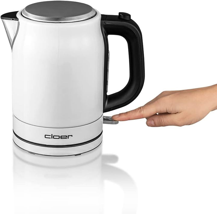 Cloer 4511 Wasserkocher Edelstahl, 2200 W, Wasserstandsanzeige, Trockengeh- und Überhitzungsschutz,