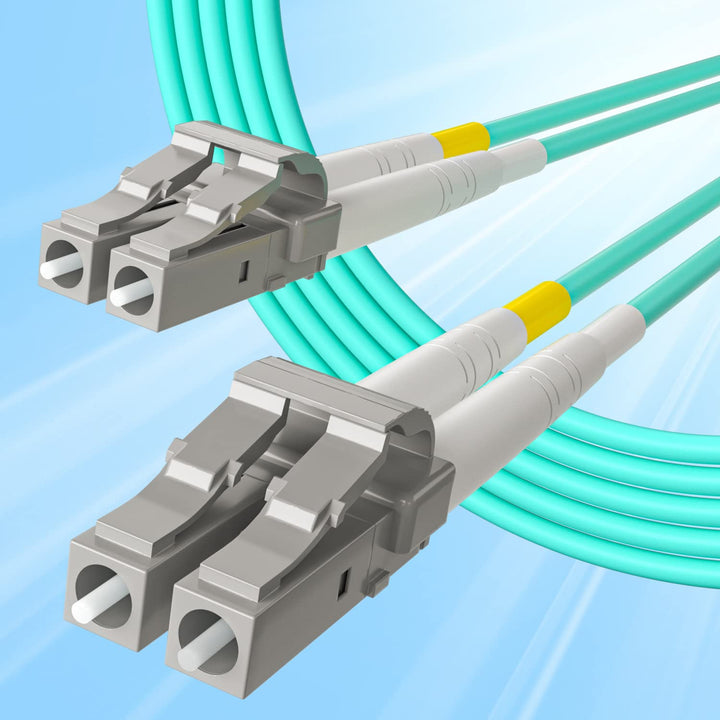 10Gtek [2 Stück] LC zu LC OM3 Multimode Duplex 30-Meter, LWL Glasfaser Patchkabel Fibre Optic Patch