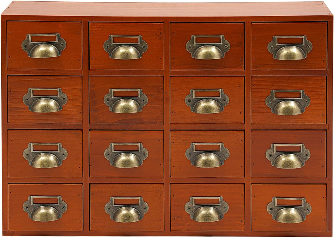 Schreibtisch-Schubladen-Organizer, Holz Kartenkatalogschrank mit 16 Schubladen, Schlafzimmer-Organis