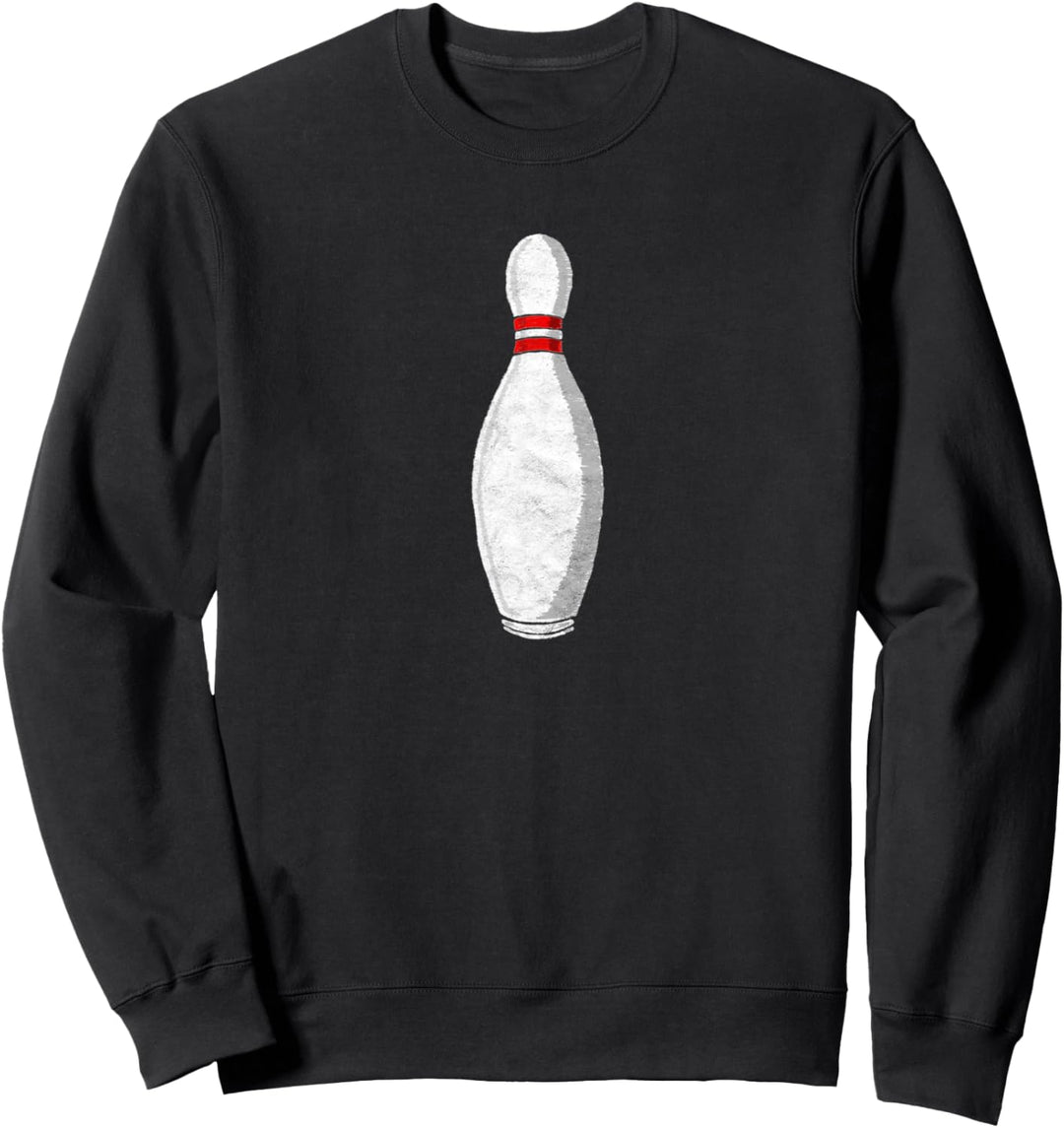 Vintage Lone Bowling Pin Minimalist Retro Graphic Sweatshirt
