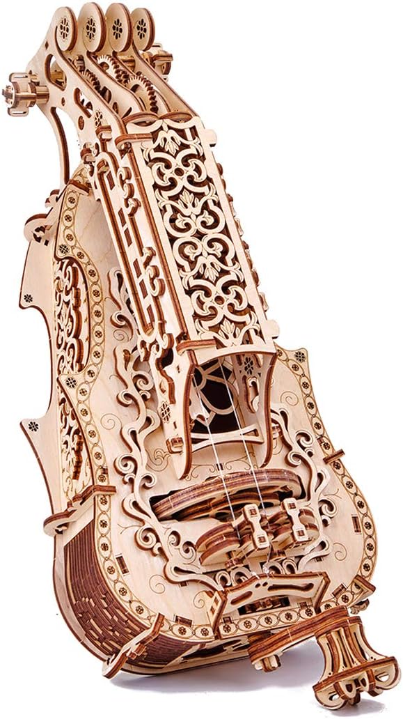 Wood Trick Lyra da Vinci 3D-Holzpuzzle für Erwachsene und Kinder - Hurdy Gurdy Kit Musikinstrument -