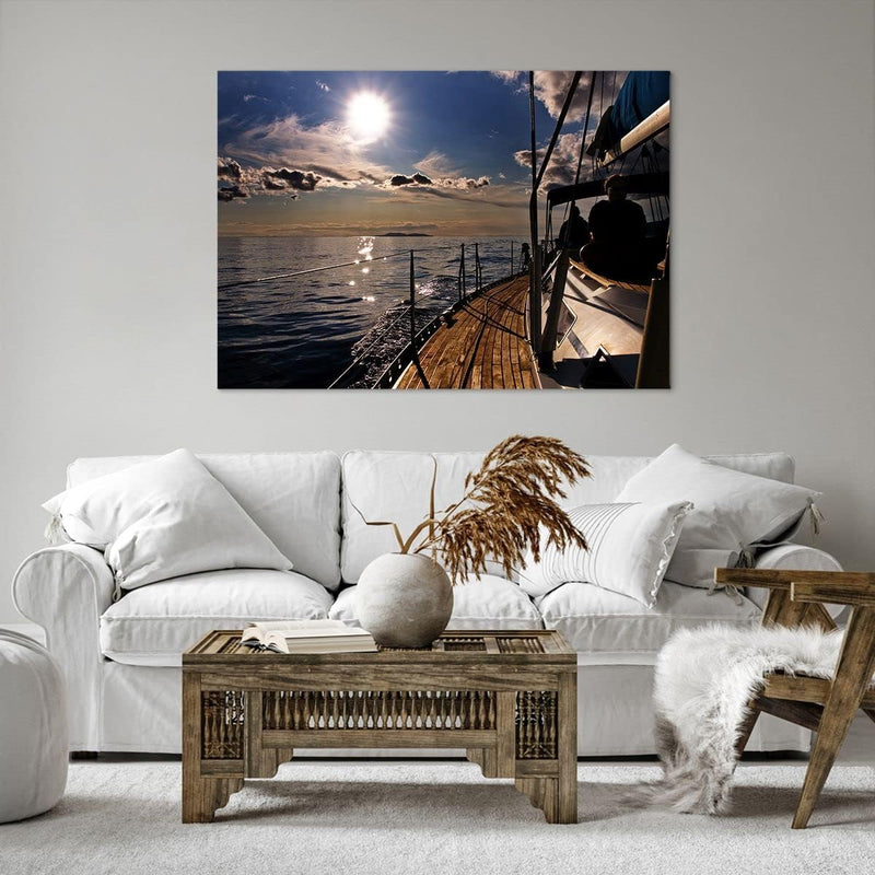 Bilder auf Leinwand 100x70cm Leinwandbild Kroatien Yacht Segeln Segelboot Gross Wanddeko Bild Schlaf