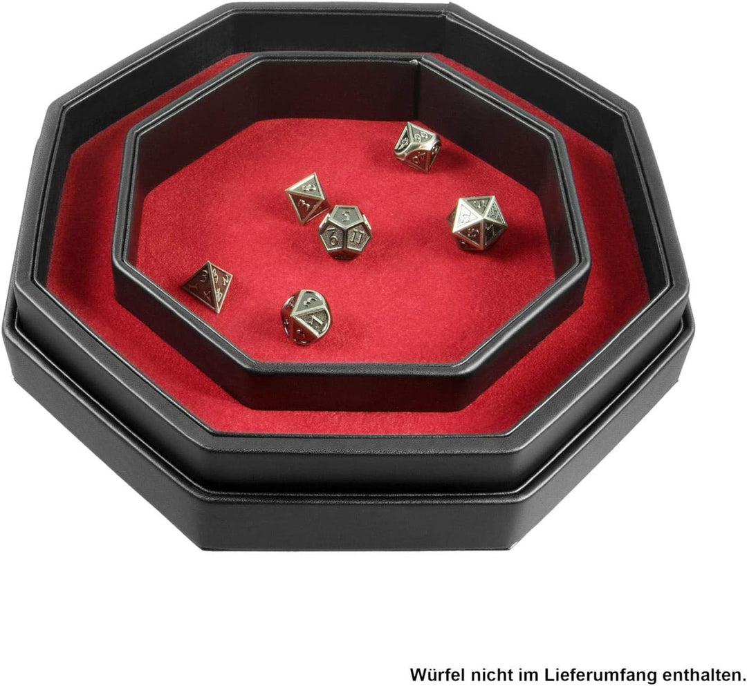 shibby Würfelbrett mit Würfel-Ablage und Deckel für alle Tabletop Spiele - 23,5cm (rot), Rot