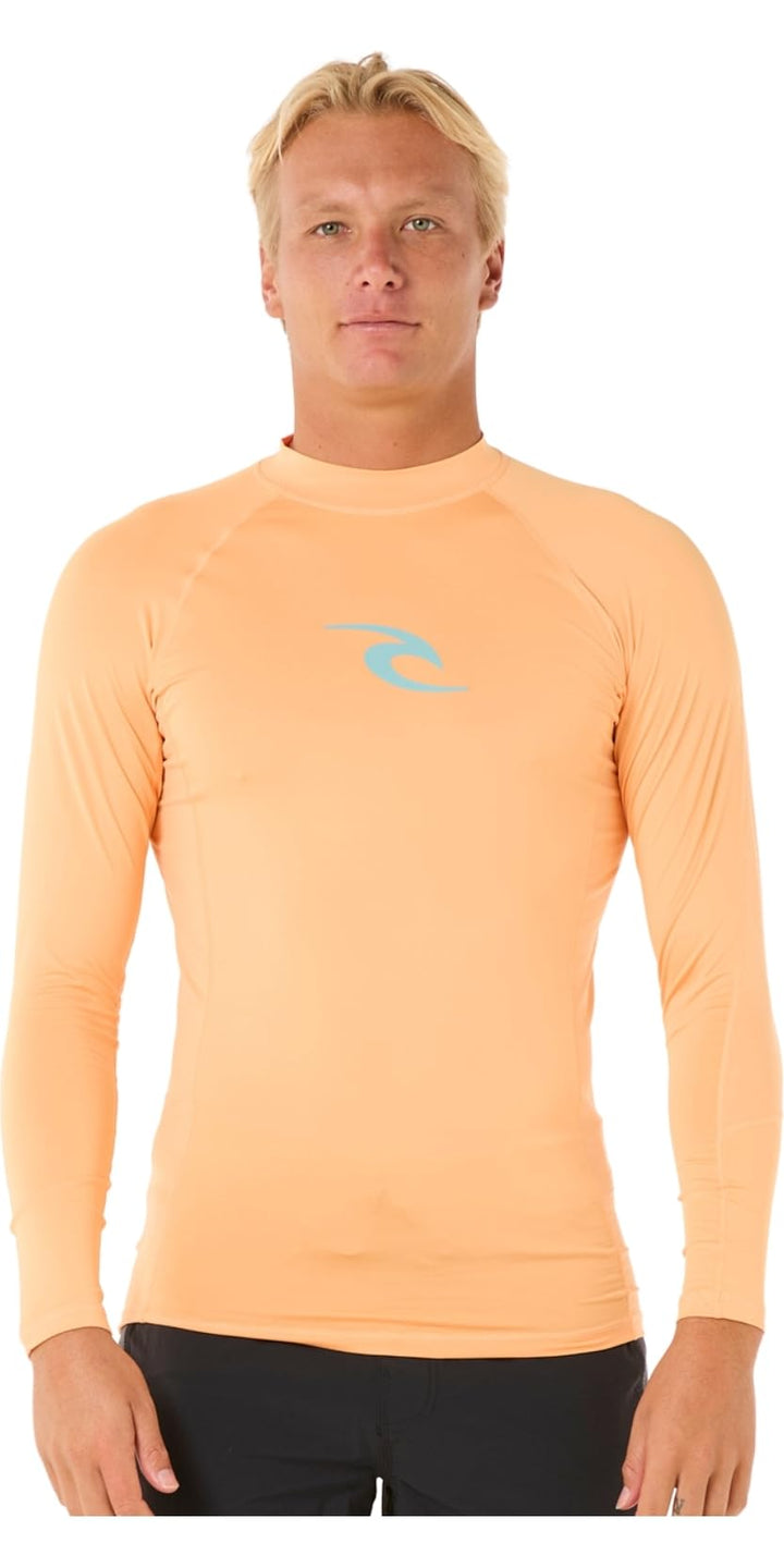 Rip Curl Herren Waves UPF 50 Performance Long Sleeve Rashguard Rash-Guard-Shirt S Mandarinenschale,