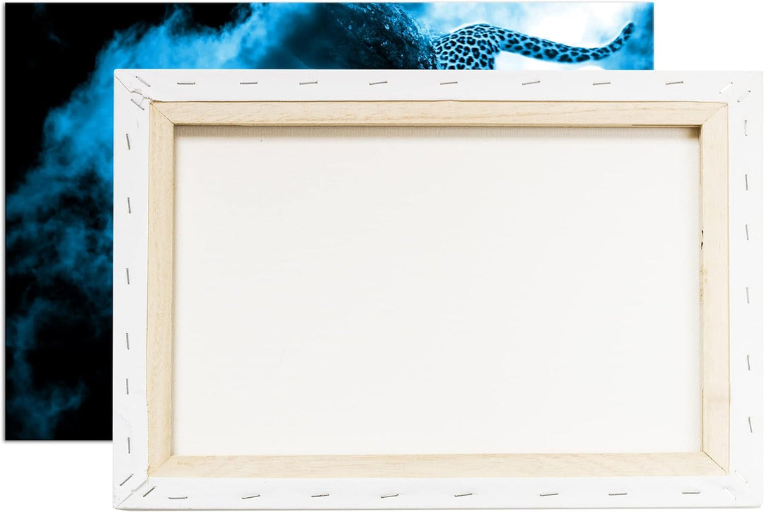 deyoli exotischer Gepard im Mondschein Format 80x60 Effekt: Monocrome Blau als Leinwandbild, Motiv f