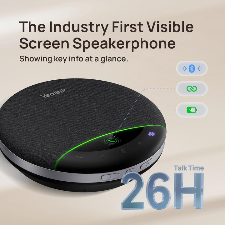 Yealink SP96 Bluetooth Konferenzlautsprecher mit Dongle, Tragbarer Lautsprecher mit 30 m Reichweite,