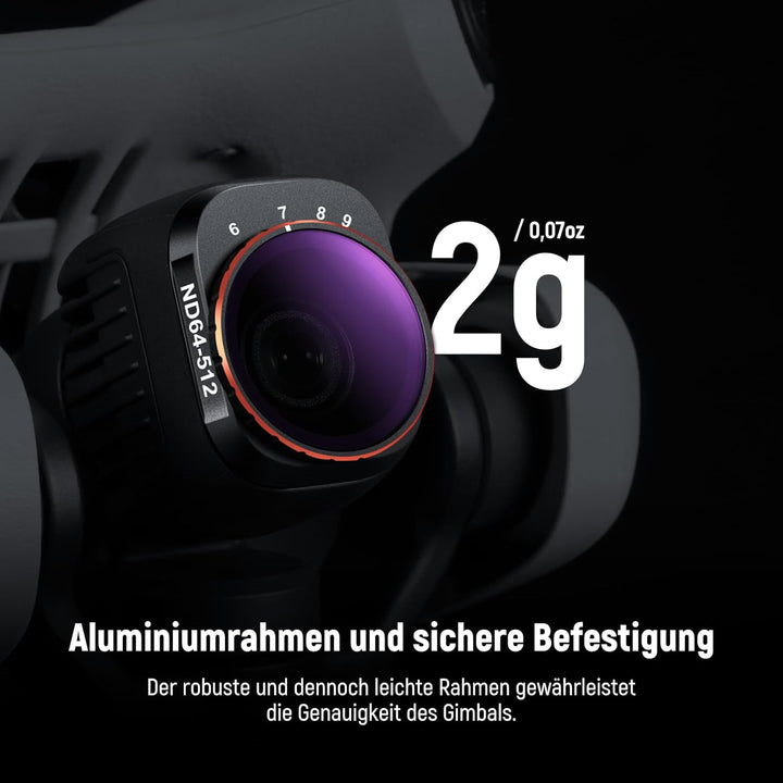 NEEWER Variabler ND Filter kompatibel mit DJI Mini 4 Pro, ND64-512 6-9 Stop, mehrfach beschichtetes