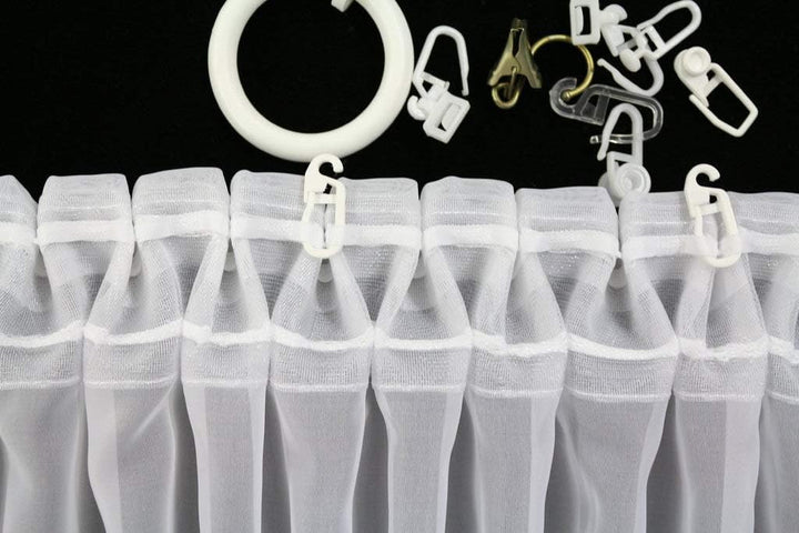 EASYHomefashion Fertiggardine nach Mass Voile Store weiss, massgefertigt, halbtransparent mit SMOKBA