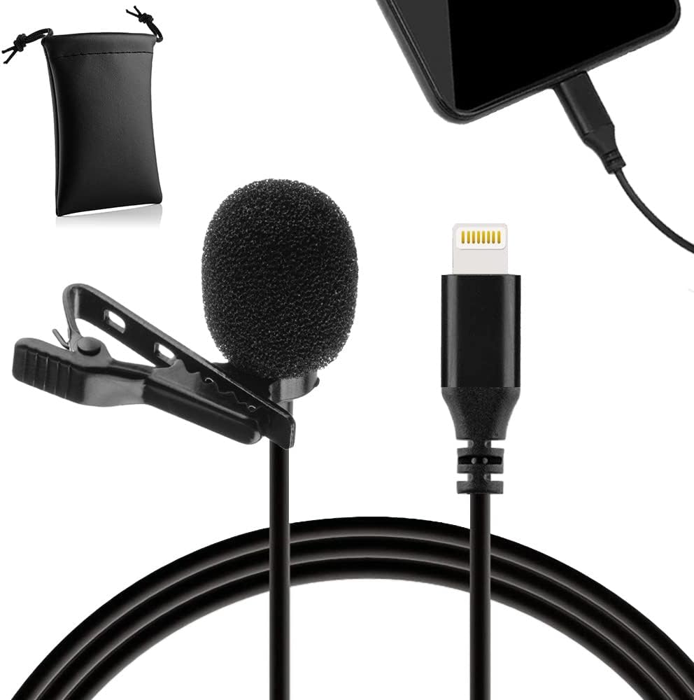 MOJOGEAR Pin-Mikrofon mit Lightning-Anschluss, kompatibel mit iPhone 11/12/13/14 und ipad mit Lightn