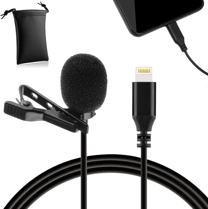 MOJOGEAR Pin-Mikrofon mit Lightning-Anschluss, kompatibel mit iPhone 11/12/13/14 und ipad mit Lightn