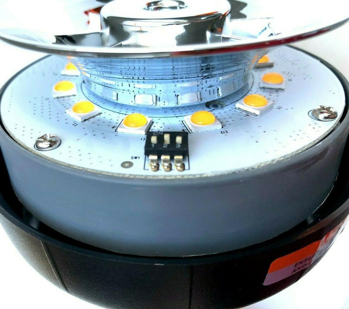MelTruck® Rundumleuchte Warnleuchte 12 LED Rotation Zwei Blitz Sechs Blitz E9 R65